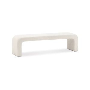 Harper 160cm Boucle Cream Designer Arch Curved Bench Seat