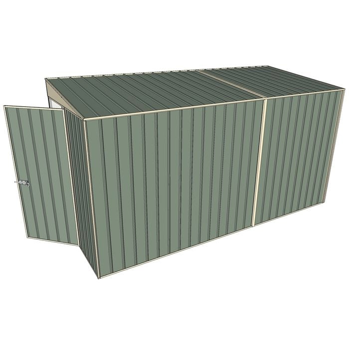 Build-a-Shed 1.5 x 3.7 x 2m Single Hinged Door Skillion Shed - Green