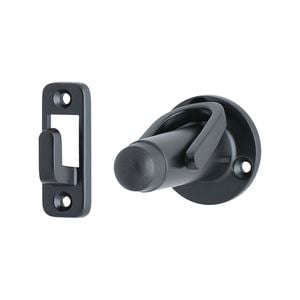 Miles Nelson Black Door Stop with Latch