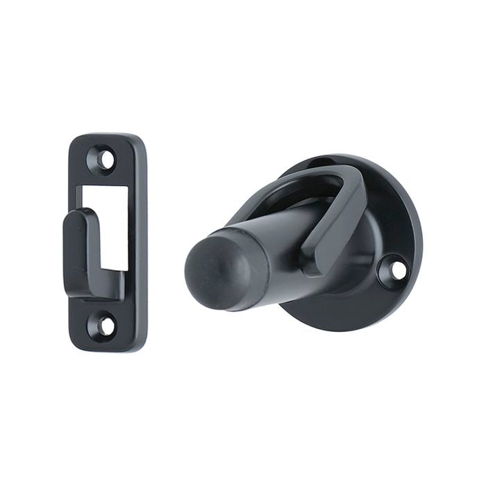 Miles Nelson Black Door Stop with Latch