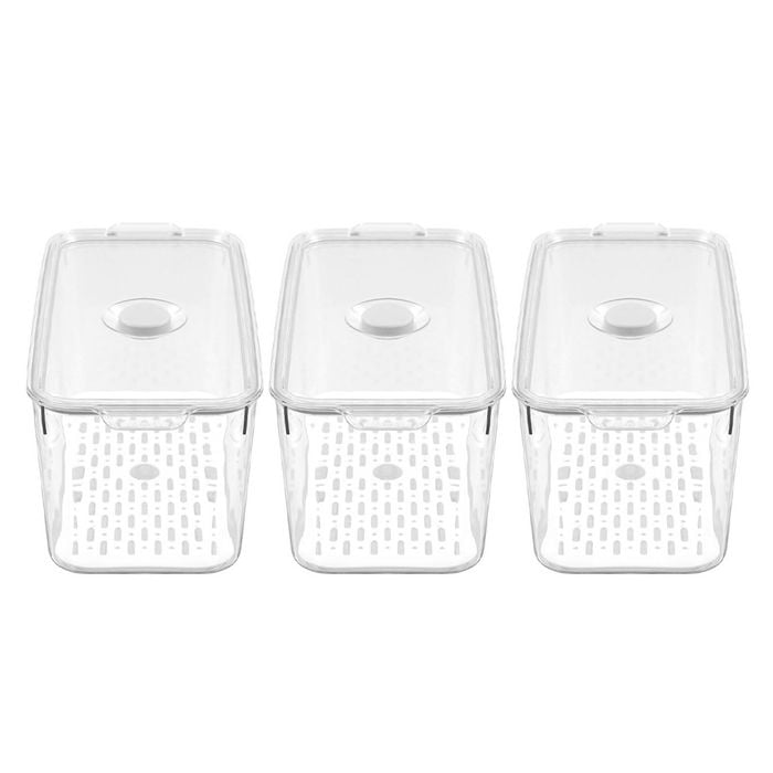 3PK Boxsweden Crystal 5.7L/33.5cm Green Saver Fresh Storer Container - Clear