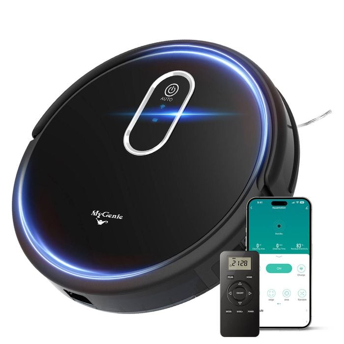 Mygenie Hydraclean Robot Vacuum & Mop, Wet/dry, Hepa, Smart Navigation Black
