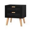 ALFORDSON Bedside Table Rattan Black