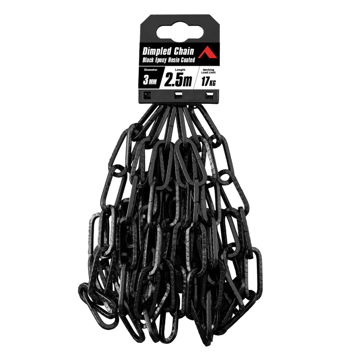 Pinnacle 3mm x 2.5m Black Matt Dimpled Chain