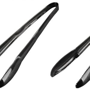Anygleam Tong Black 2pcs Stainless Steel Clip Tableware For Salad, Bbq And Grill Party Accessory
