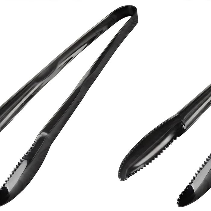 Anygleam Tong Black 2pcs Stainless Steel Clip Tableware For Salad, Bbq And Grill Party Accessory
