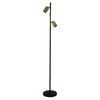 Oriel Lighting Ponte Adjustable Twin Floor Lamp Black And Satin Brass