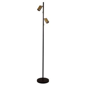 Oriel Lighting Ponte Adjustable Twin Floor Lamp Black And Satin Brass