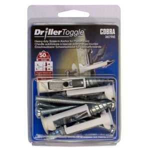 Cobra M6 x 75mm Plasterboard Driller Toggle - 4 Pack