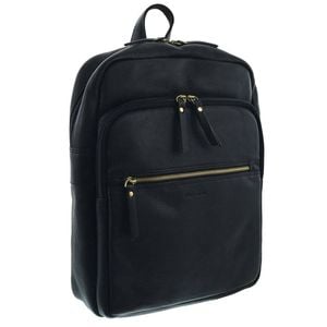 Pierre Cardin Vintage Leather Business/laptop Backpack Bag 29x35cm Black