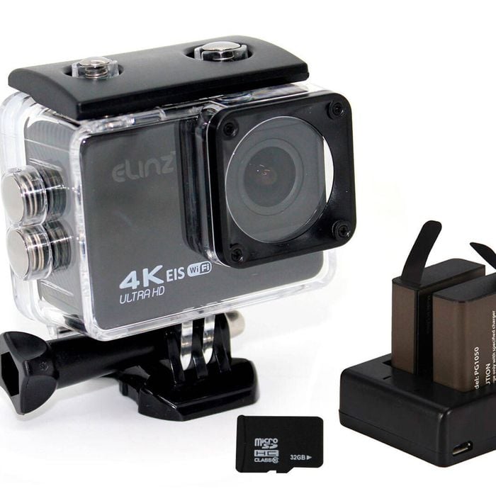 Elinz 4K HD Sports Action Camera 4K@60FPS 170Â° Waterproof Video WiFi Sony Sensor 1080P 32gb