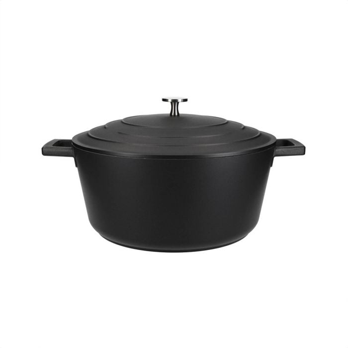 Mastercraft 5l Large Cast Aluminium Casserole Dish Kitchen Pot Black 28cm