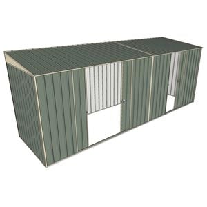 Build-a-Shed 1.5 x 5.2 x 2m Double and Single Sliding Side Door Skillion Shed - Green