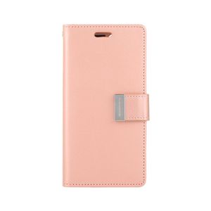 Goospery Rich Diary Case For Iphone 14 Pro - Rose Gold