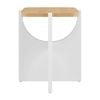 Design Square Aisling Wooden Round Side End Lamp Table White/Oak