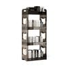 SOGA 38x24cm Black 4-Tier Bookshelf  Storage Organizer Trolley Rack