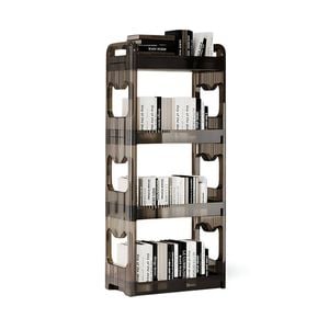 SOGA 38x24cm Black 4-Tier Bookshelf  Storage Organizer Trolley Rack