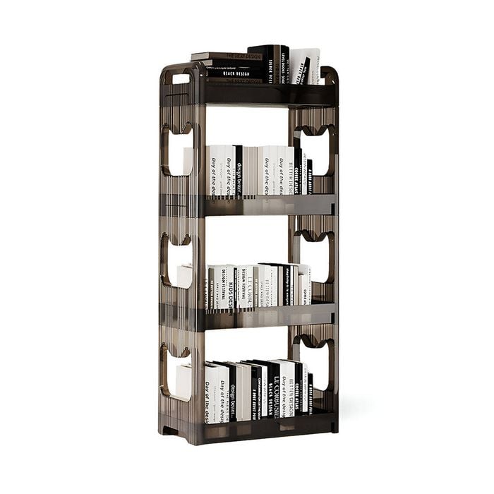 SOGA 38x24cm Black 4-Tier Bookshelf  Storage Organizer Trolley Rack