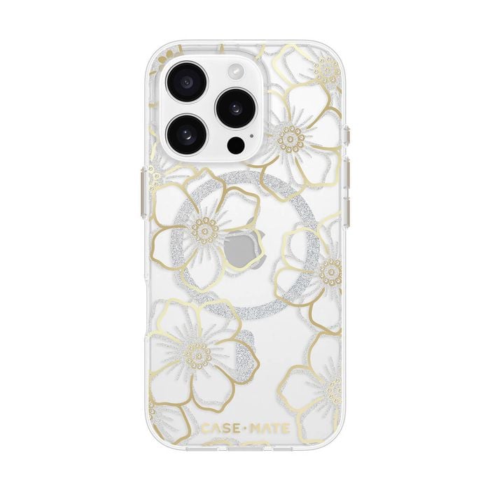 Case-Mate Floral Gems MagSafe CaseFor iPhone 16 Pro - Gold