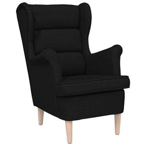 vidaXL Armchair with Footstool Single Sofa Lounge Chair Bedroom Black Fabric