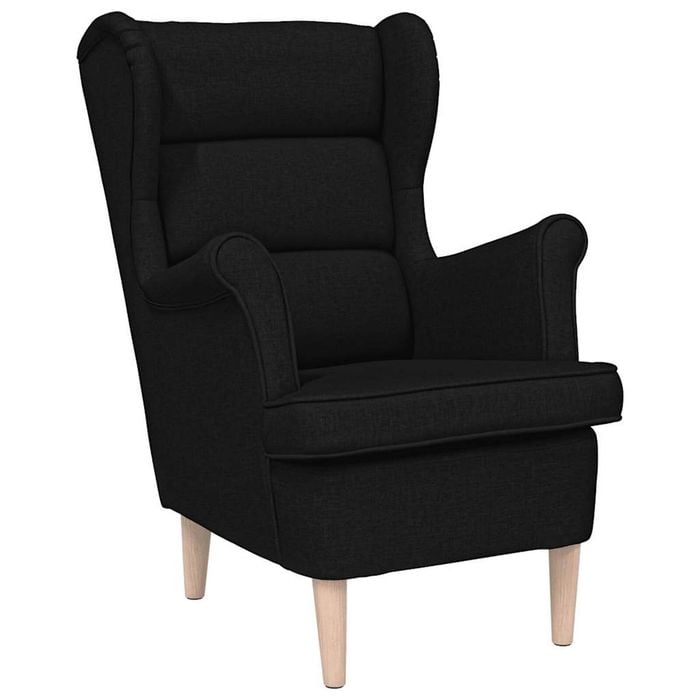 vidaXL Armchair with Footstool Single Sofa Lounge Chair Bedroom Black Fabric