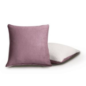 Gioia Casa Twin-Pack Teddy Sherpa European Pillowcases – Reversible, Zipper Closure, Machine Washable (65x65cm, Mauve)