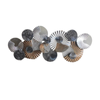 P&P Black, White and Gold Spiral Textured Circular Metal Wall Art Sculpture