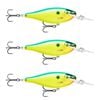 3x Rapala 7.5cm Shad Rap Elite (Floating) Fishing Lures - Gilded Parrot
