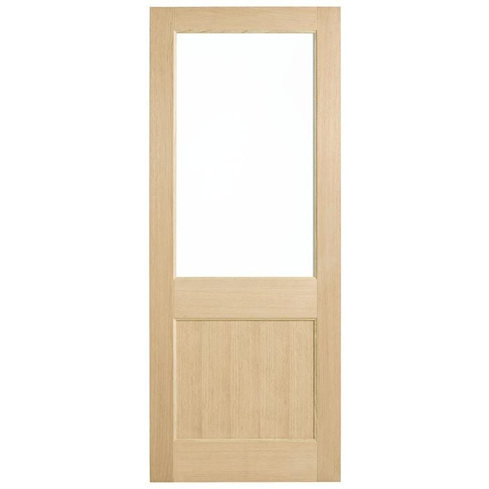 Corinthian 2340 x 920 x 40mm Entrance Door Blonde Oak Clear Glass AWO2G - 920mm