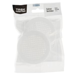 Taskmaster 53mm White Plastic Cabinet Ventilator- 2 Pack