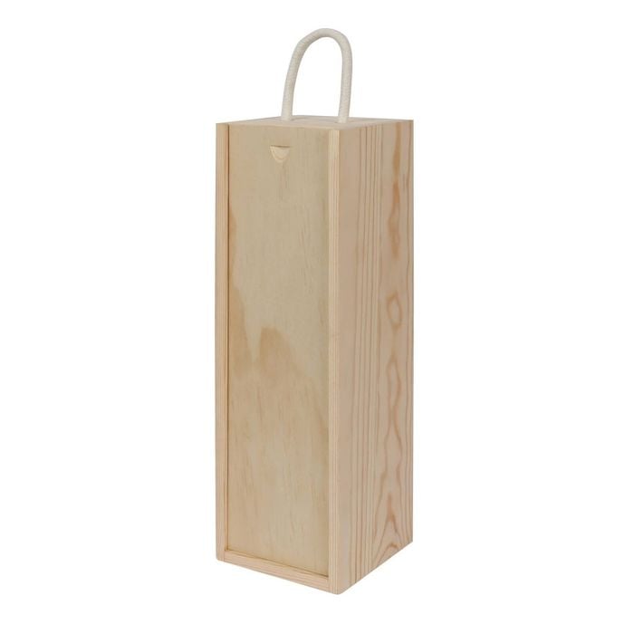 Harbour Housewares Wooden Champagne Wine Box - Single Bottle - Natural