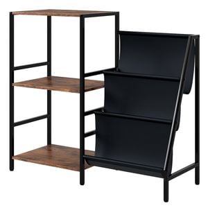 Levede Vinyl Record Storage 3 Tier Brown And Black