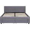Nicola Double Bed Frame with Drawers - Light Grey