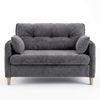Ufurniture 127cm Cheniile 2 Seater Sofa W/ Tufted Backrest & 2 Cushions Loveseat Lounge Couch Grey