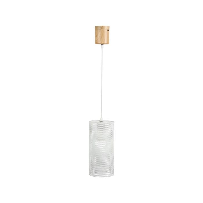 Brilliant 30cm DIY Timber & White Mesh Gabi Pendant
