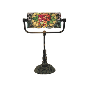 G&g Camellia Bankers Tiffany Table Lamp