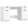 vidaXL Desk with Side Cabinet White Writing Computer Desk