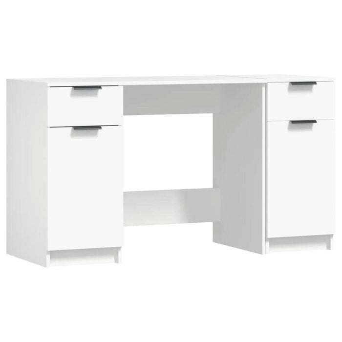 vidaXL Desk with Side Cabinet White Writing Computer Desk