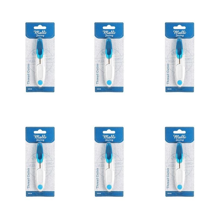 6pk Malli Sewing Thread Cutter/snipper W/ Cap Compact Trimmer 12x12cm Blue/white