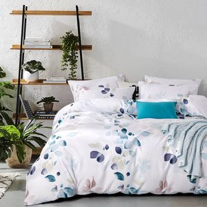 Luxton Elia Leaf Turquoise Aqua Quilt Cover Set( King size )