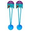 2x Paws & Claws Tpr Ball & Rope Toy 25cm Assorted