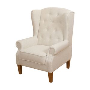 1825 Interiors Clifton Wingback Chair Fabric Furniture Beige 109x82x79cm