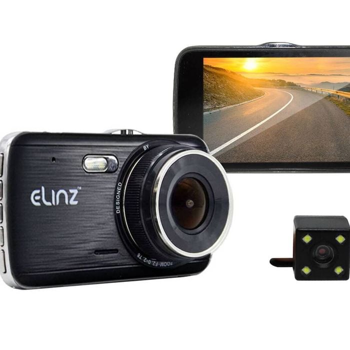 Elinz 4.0" LCD Car Dash Cam Dual Camera Reversing 1296P FHD DVR Video Recorder 170Â°
