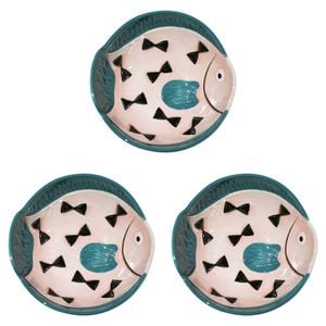 3PK LVD Lily Ceramic 13cm Fish Dip/Sauce Bowl Round - Green