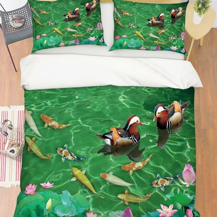 3D Mandarin Duck 163 Bed Pillowcases Quilt King Size