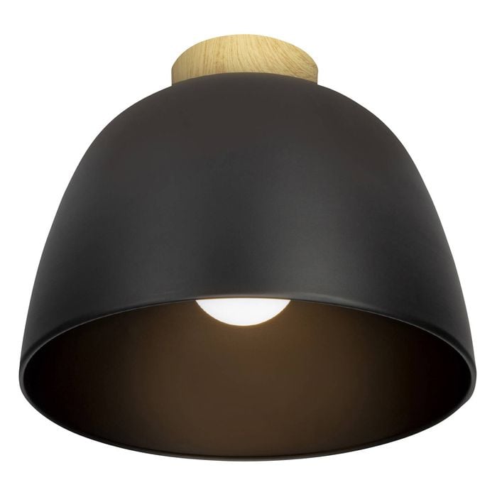 Brilliant 23cm Black Matt Greta DIY Install Batten Fix Light Shade
