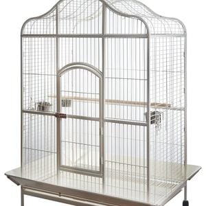 YES4PETS White XL Bird Cage Pet Parrot Aviary with Perch & Feeder