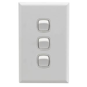 HPM Excel 3 Gang Light Switch White