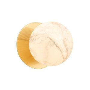 Lexi Lighting Odessa Marble Opal Glass Led Wall Light With Brass Base - Warm White/large