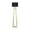Urban Style Dana Floor Lamp Fabric Shade Tripod Timber Base Decor Black